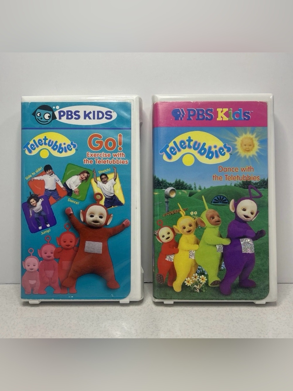 Teletubbies VHS Lot PBS Kids Dance & Go Exercise w/ TeleTubbies Lot Of 2